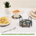 thumbnail image 5 of Yayeee 6 PCS Drink Coasters with Holder Set Woven Absorbent Round Tabletop Hot Pad, Oranges Pattern, 5 of 7