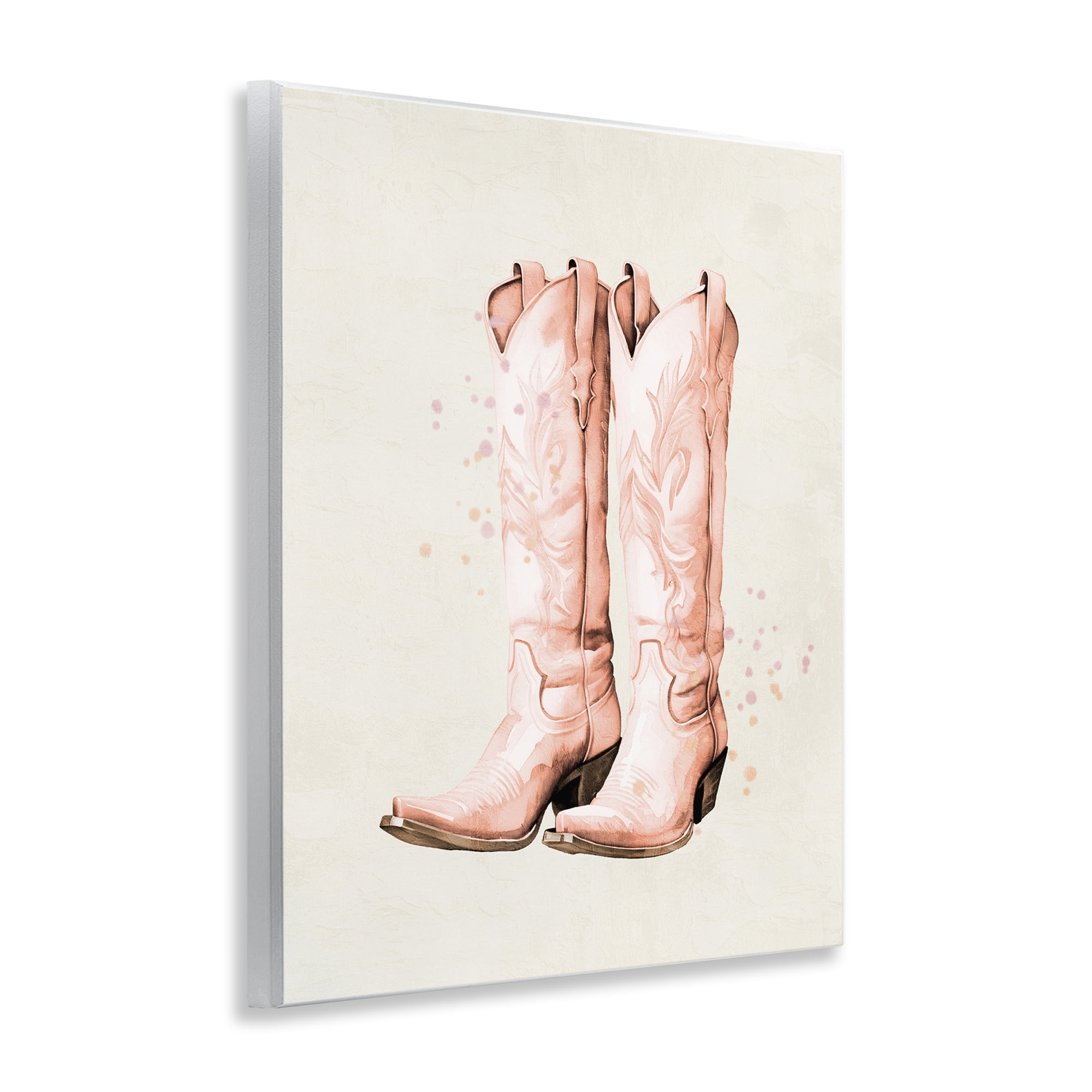 Howdy Cowgirl Pastel Boots Wall Plaque Art, design by Kim Allen