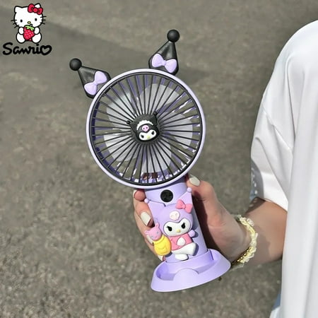 

Kawaii Sanrio Fan Kuromi Mobile Phone Stand Cinnamoroll Mini Fan Portable My Melody Usb Fan Hello Kitty Desk Fan Kid Toy Girl