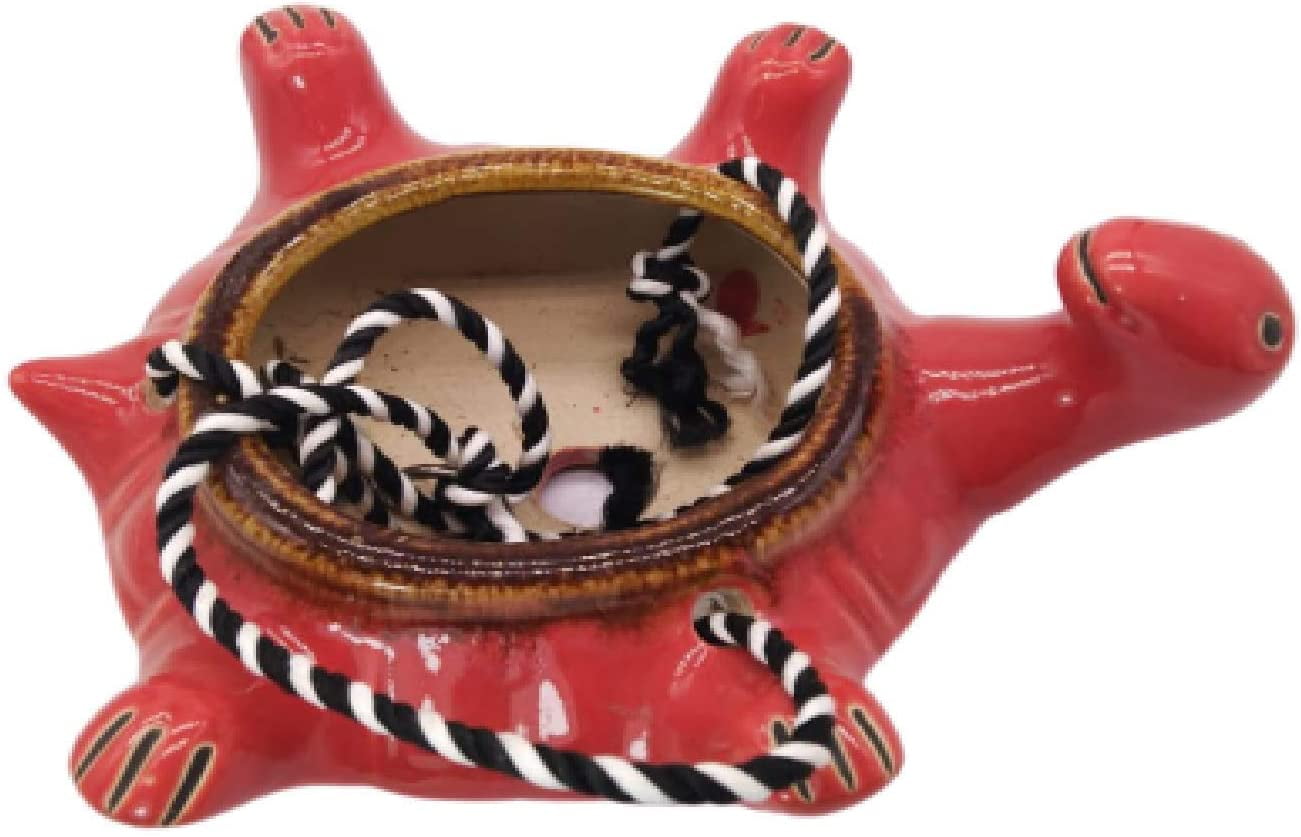 India Meets India Ceramic Hanging Planter Pot Flower Pot Indoor Planter Handicraft by Awarded Indian Artisan (Turtle, Green)