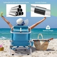 thumbnail image 5 of HONEY HOME Backpack Beach Chair, 5 Level Adjustable Positions Beach Chair with Back Storage Bag, Cooler Pouch and Side Bags for Beach Poolside Lawn (blue）, 5 of 7