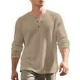 thumbnail image 5 of Mgmyaa Men's Button-Down Waffle Knit Shirt Breathable Long Sleeve Thermal Henley Casual Loungewear Pullover Work Shirt, 5 of 8
