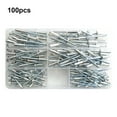 thumbnail image 4 of 100 Pieces 5 Kinds Dome Head Blind Replacing Spare Parts Rivet Assorted Kit M3.2 M4.8 Rivets Assortment Aluminum Alloy Office Furniture Hardware, 4 of 5
