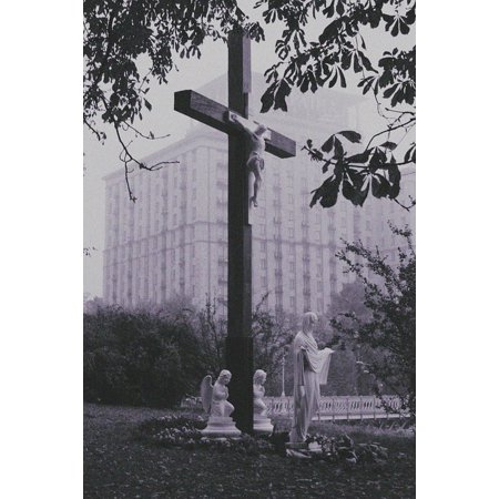 Canvas Print Cross Kiev Angels Religion Stretched Canvas 10 x 14