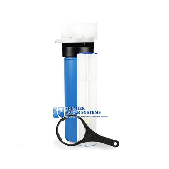 20" Big Blue Water Filter Housing/Canister 1" NPT w/ Pressure Relief   Sediment Filter