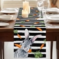 thumbnail image 3 of Table Runners 60 Inches Long Dress Scarves, Grey Bunny Easter Farmhouse Kitchen Table Runner, Small Coffee Tablerunners, Rabbits Spring Botanical Black White Stripe 13x60 Inch, 3 of 9