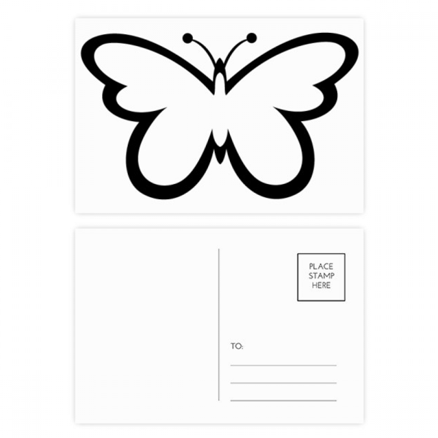 Simple black flying mariposa negra Set cumpleaños gracias tarjeta postal correo lado 20pcs