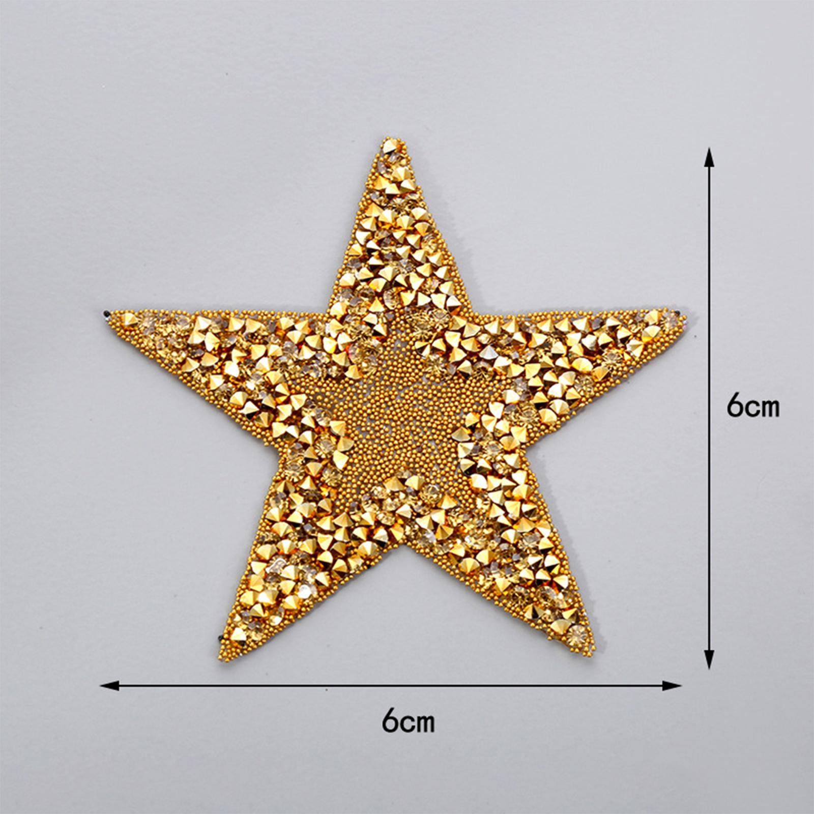 18Pcs Iron On Star Patches Adhesive Crystal Rhinestone Patch Bling  Pentagram Appliques Diy For Clothing Jeans Repair Decoration