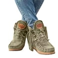 thumbnail image 1 of Nouvelles Bottines Rétro en Suède pour Femmes, Chaussures de Luxe Mates avec Pompon, Tendance, 1 of 6