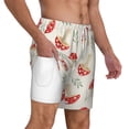 thumbnail image 2 of Kdxio Cartoon Flat Mushrooms Print Men'S Swim Trunks With Compression Liner 7 Inch Inseam Quick Dry Swim Shorts, 2 of 7