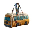 thumbnail image 2 of Quilted Hippie Van Duffle Bag with Adjustable Padded Strap - Hippie Van Inspired Bohemian Weekender with Adjustable Crossbody Strap, Construction for Gym Yoga Dance and Overnight Stays,Q, 2 of 7