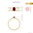thumbnail image 4 of ANGARA Natural Oval Ruby Solitaire Parallel Split Shank Ring in 14K Yellow Gold for Women (Size-6x4mm) | July Birthstone, Birthday, Anniversary, Jewelry Gift for Women | Natural Ruby Ring, 4 of 8