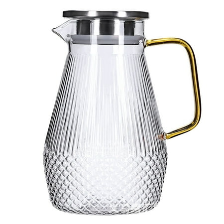 

1Pc 1500ml Glass Cold Water Pitcher Juice Pitcher Storage Jug (Assorted Color)
