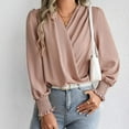 thumbnail image 6 of HongQid Long Sleeve Blouses for Women Dressy Casual, Chiffon Wrap Tops Work Shirts, Spring Fall Business Outfits, 6 of 9