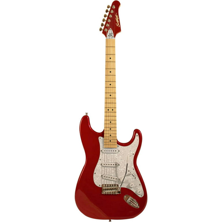 Sawtooth ES Series Guitar, Candy Apple Red with Pearl White Pickguard - Walmart.com