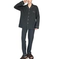 thumbnail image 1 of Men's Soft Comfortable Long Sleeve Pajama Set Breathable Loungewear for Relaxation and Sleep, 1 of 5