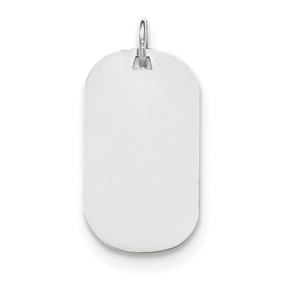 14k White Gold Solid Plain .027 Gauge Engraveable Dog Tag Disc Charm Pendant