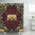 thumbnail image 1 of ABPHQTO Tatuaje con calaveras Raster Gothic Pirate Retro Damask Old Halloween Abstract Impermeable Baño Cortinas de ducha Set 165x180 cm, 1 of 2