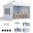 thumbnail image 5 of Hommow 10x10 Heavy Duty Pop Up Canopy Tent with 4 Removable Sidewalls, Waterproof UV50+with Mosquito Netting for Backyard, Party, Wedding & Commercial Use, White, 5 of 6