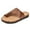 Beige, variant on qucoqpe Comfy Flat Sole PU Leather Shoes for Womens Orthopedic Bunion Corrector Sandals Casual Summer Soft Ring Slides Flip Flops Slippers