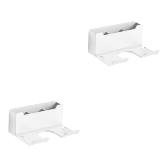 Seitruly Elegante soporte para soplador de cabello de montaje en pared Estante liso para teléfonos Salon Home Blanco 2Conjunto
