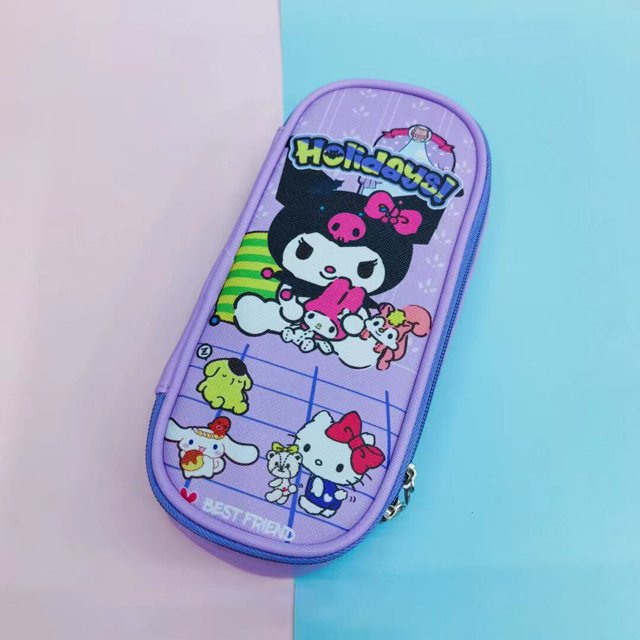 Sanrio Cinnamoroll Hello Kitty-estuche de lápices de gran capacidad, bolsa de almacenamiento de papelería de dibujos animados de Anime, bolsa de cosméticos, papelería para estudiantes Fivean unisex