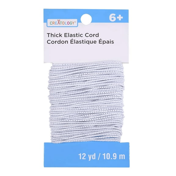 12 Pack: White Sparkle Elastic Cord by Creatology
