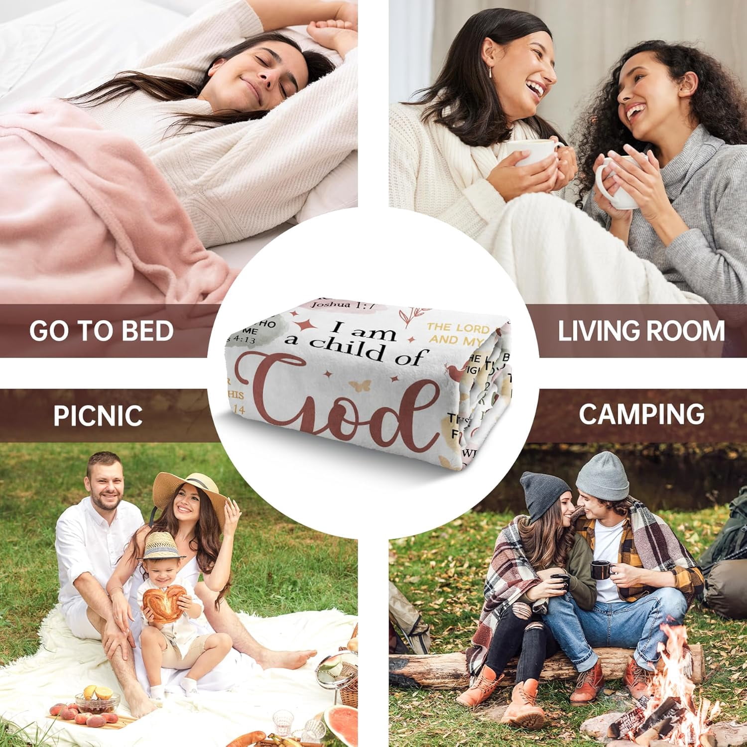 Christian Gifts for Women Birthday, I Am a Child of God Blanket, Baptism Gifts for Girl, Teen Girl Gifts Trendy Stuff, Inspirational Confirmation & First Communion Gifts for Girls