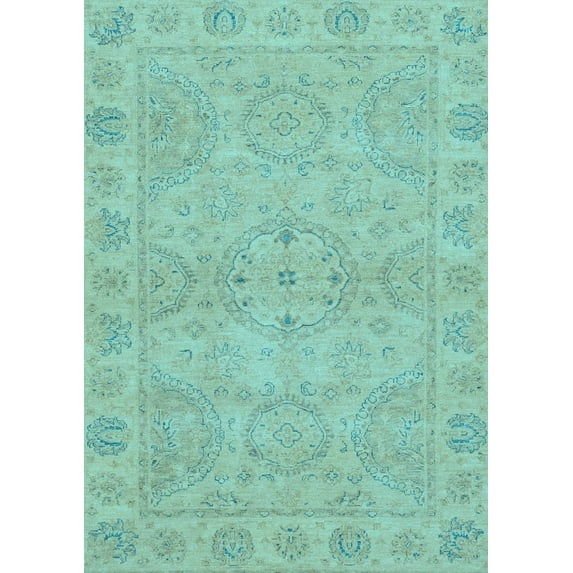 Ahgly Company Indoor Rectangle Oriental Light Blue Traditional Area Rugs, 4' x 6'