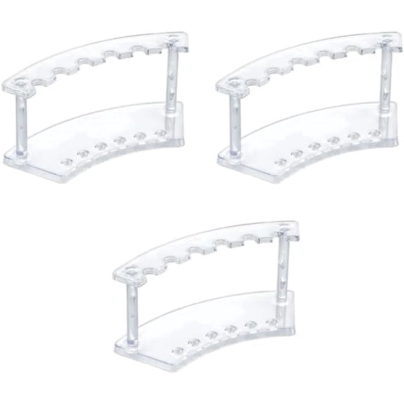 3 Pcs Acrylic Pen Display Stand, 6-Slot Clear Pen Holder Rack for Makeup Brushes, Art Pens, Writing Tools - Desktop Organizer for Office, Home, Craft Shows