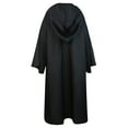 thumbnail image 5 of qolati Cloak with Hood for Men Vintage Steampunk Medieval Cloaks Coat Renaissance Lace Up Gothic Robe, 5 of 6