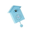 thumbnail image 1 of serony Cuckoo Telling Time Silent 2-arm Sweeping Wall Clock Bedside Clock Blue, 1 of 9