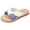Blue, variant on Beach Shoes for Women Canvas Bowtie Open Toe Flat Slides Sandals Casual Summer Vacation Slip on Slippers Orange Size 9