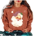 thumbnail image 2 of Amzcrzy Sweat-Shirt pour Femmes Noël Col Rond Imprimé Ample Manches Longues Sans Capuche Chandails en Molleton de Noël Manches Longues pour Femmes Chandail Chandail en Molleton m, 2 of 4