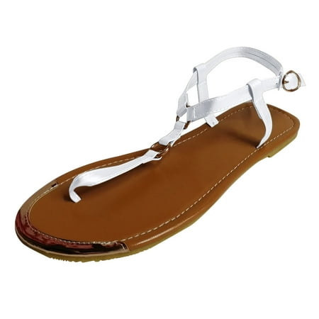 

ZMHEGW Summer Womens Flip-Flops Open Toe Casual Shoes Flats Comfortable Roman Sandals