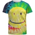thumbnail image 1 of Smiley Face Tie Dye All Over Adult T-Shirt, 1 of 1
