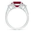 thumbnail image 2 of Angara Natural 3.3 Ct. Ruby with Diamond Classic Ring in Sterling Silver for Women (Ring Size: 5.5), 2 of 10