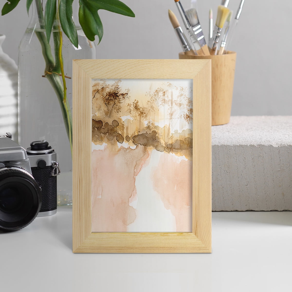 Sun Kissed Earth I - Framed Print w/glass - Natural Wood