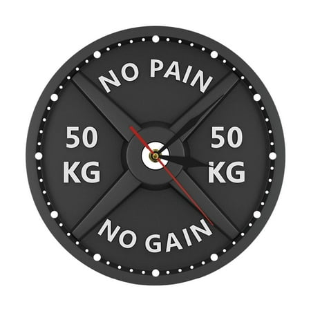 deevoka 50kg 3D Barbell Wall Clock Decorative Battery Operated Watch for Home Gym Weight