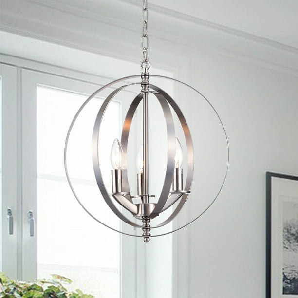 Setsus Chrome 3Light Chandelier Globe