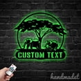 thumbnail image 3 of Handmadetneonsign Elephants Metal Wall Art Light, Elephants Metal Sign Wall Decor, Wild Life Metal Decor, 3 of 5