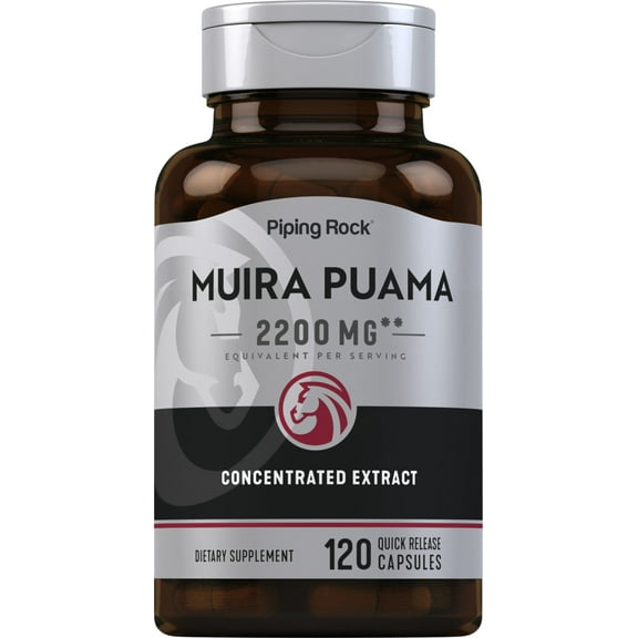 Muira Puama Root Extract 2200 mg | 120 Capsules | For Men and Women | by Piping Rock