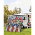 thumbnail image 4 of 4th of July RV Awning Sun Shade Screen 9'X7' Poppy Bird Mesh Sunscreen Patriotic Star Strips Awning Shade Screen with Zipper UV Blocker Completed Kits Outdoor Canopy for RV Motorhome Camper Travel, 4 of 7