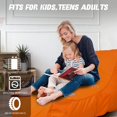 thumbnail image 4 of Kids Bean Bag Chair - Floor Chair Couch Lazy Lounger Memory Foam Sofa with Dirt-Proof Oxford Fabric&Side Pocket for Kids Age 2 and Up,MOM I'm FINE, Orange, 4 of 18