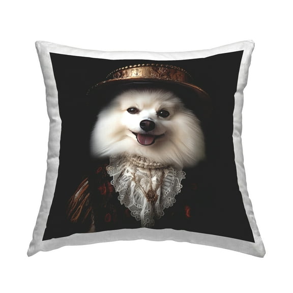 Stupell Industries Victorian Pomeranian Fashion Decorative Printed Throw Pillow, 18 x 18