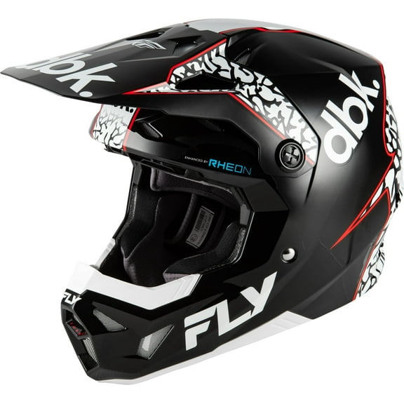 FLY Racing 2026 Formula CP DBK MX Helmet  ECE/DOT Approved, Lightweight Polycarbonate Shell, Advanced Protective Motocross Gear - Black/White/Red, 2X-Large