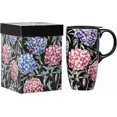 thumbnail image 1 of czcpp-Ceramic Coffee Mug Travel Mug Porcelain Latte Tea Cup with Lid and Color Box 17oz.Big Coffee Mug, Hydrangea, 1 of 4