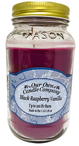 Vanilla Black Raspberry Clean Burning Pure Soy Wax Candle  in 8 oz Jelly Jar