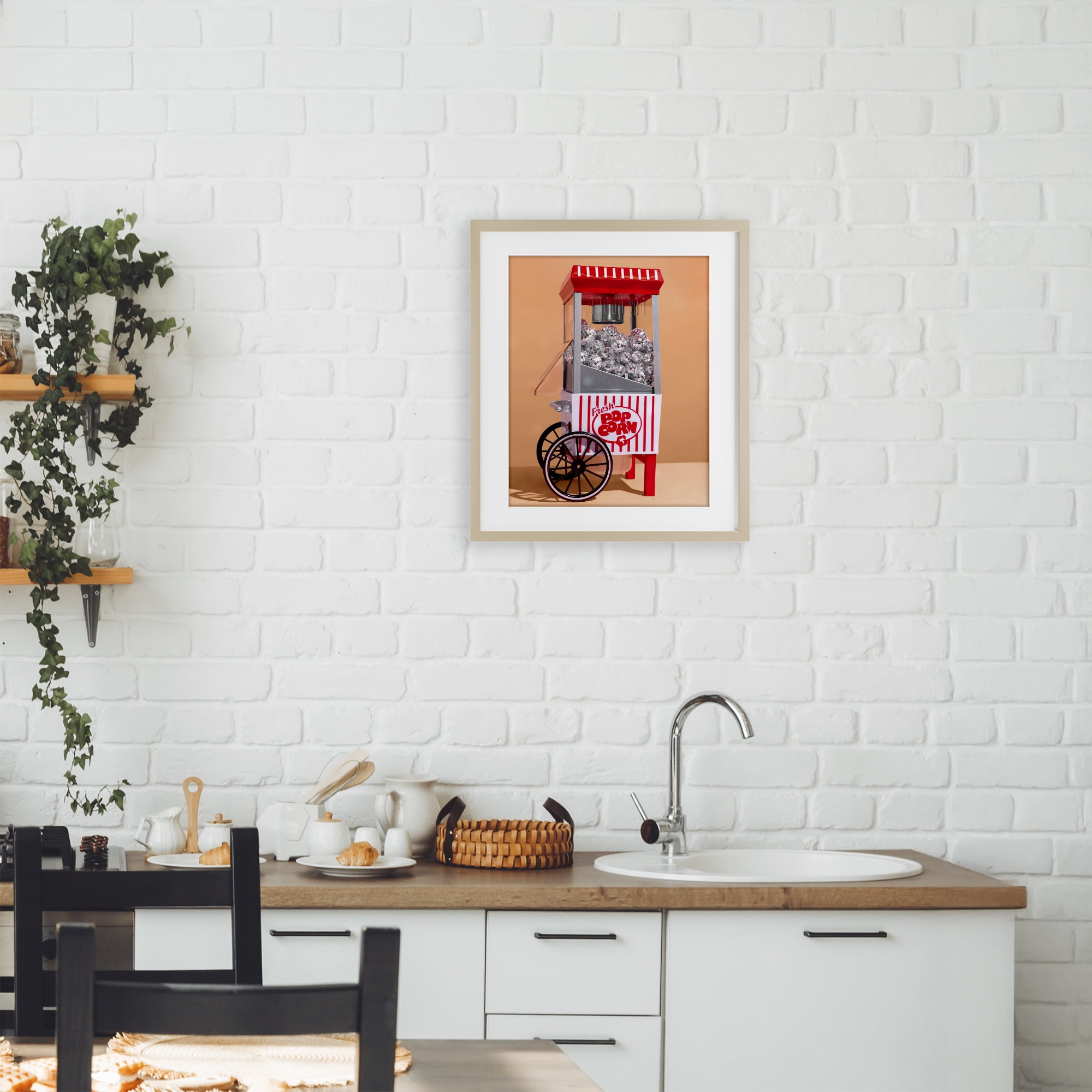 Stupell Industries Retro Disco Popcorn Machine Birch Framed Print Under Glass, design by LISH Creative
