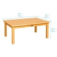 thumbnail image 2 of ECR4Kids 36in x 24in Rectangular Hardwood Table with 14in Legs, Childrens Furniture, Honey, 2 of 9